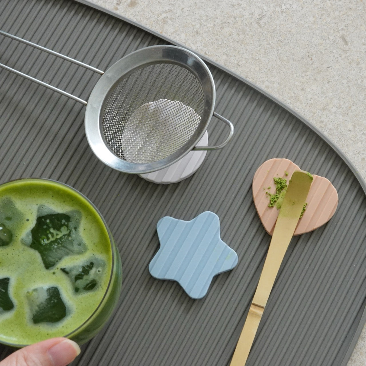 hako Silicone Bar Mat (with Circle + Heart + Star Silicone Fixture)