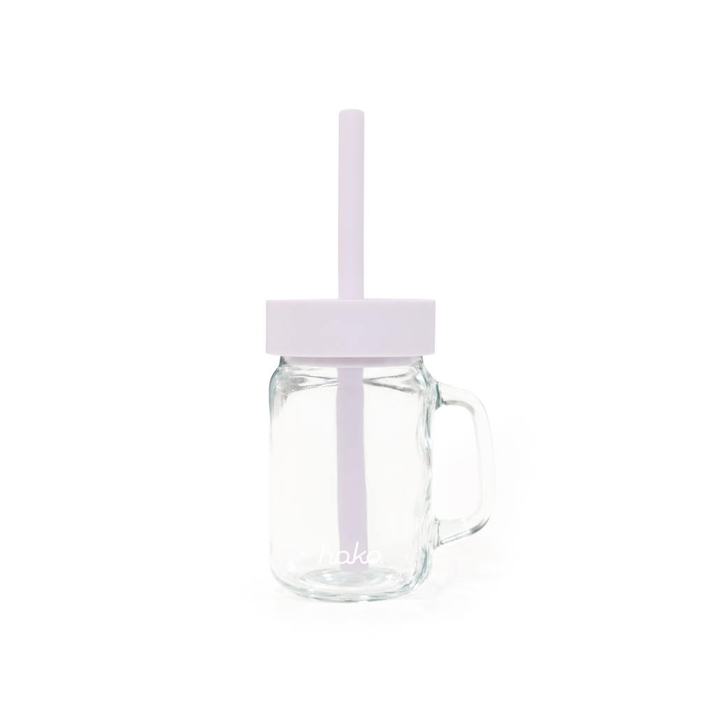 hako Mason Jar with Silicone Lid&Straw