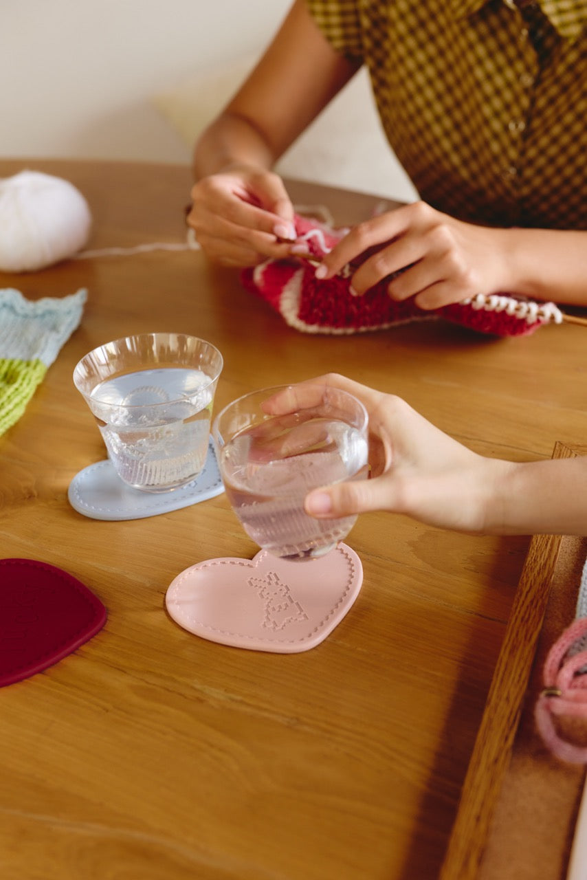 hako Silicone Heart Coaster Lucky Bunny