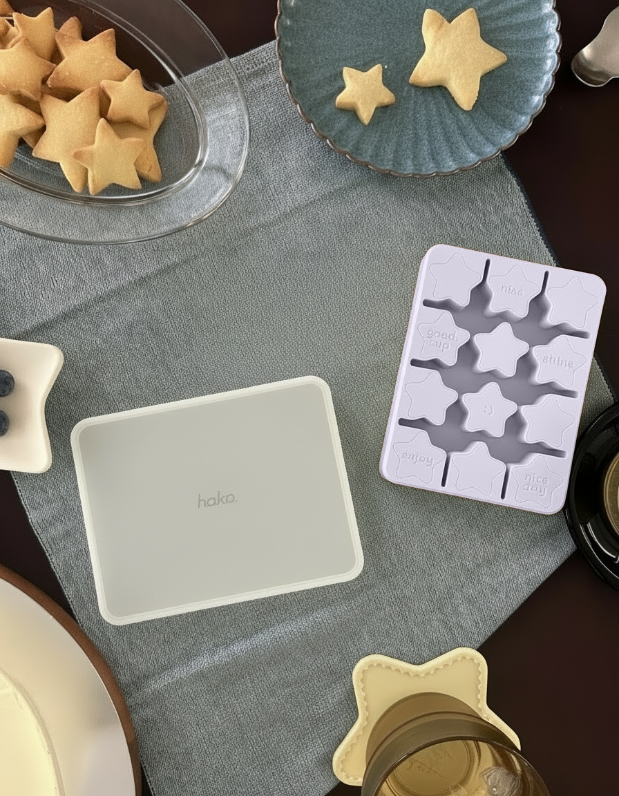 hako Star Silicone Ice Tray with Lid